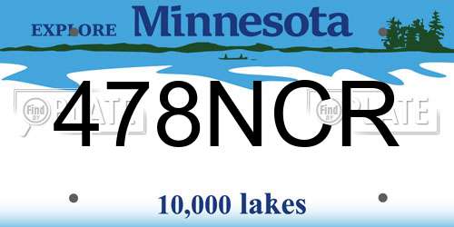 478NCR Minnesota License Plate