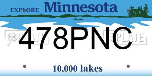 478PNC Minnesota License Plate