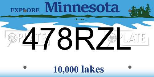 478RZL Minnesota License Plate