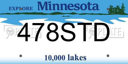 478STD Minnesota License Plate