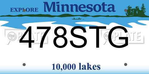 478STG Minnesota License Plate