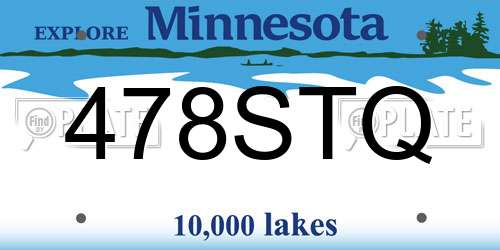 478STQ Minnesota License Plate