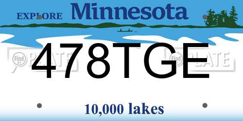 478TGE Minnesota License Plate