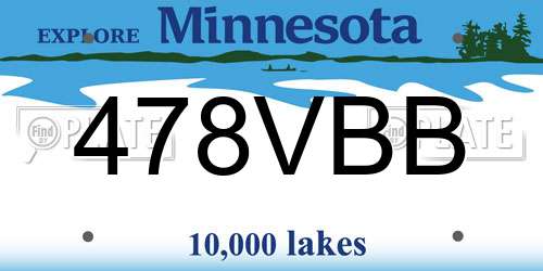 478VBB Minnesota License Plate