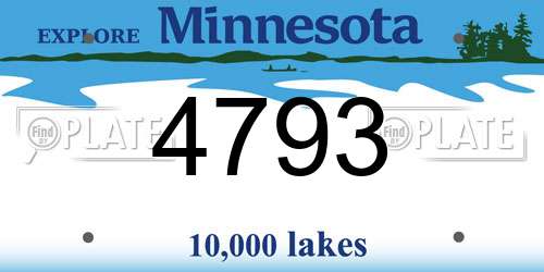 4793 Minnesota License Plate