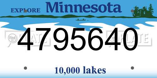 4795640 Minnesota License Plate