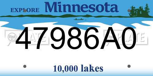 47986A0 Minnesota License Plate
