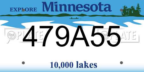 479A55 Minnesota License Plate