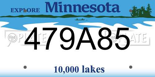 479A85 Minnesota License Plate