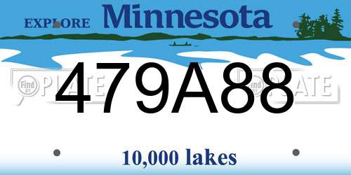 479A88 Minnesota License Plate