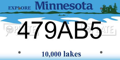 479AB5 Minnesota License Plate