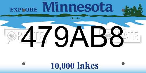 479AB8 Minnesota License Plate