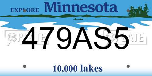 479AS5 Minnesota License Plate