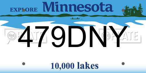 479DNY Minnesota License Plate