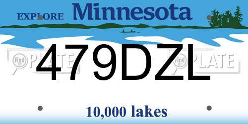 479DZL Minnesota License Plate