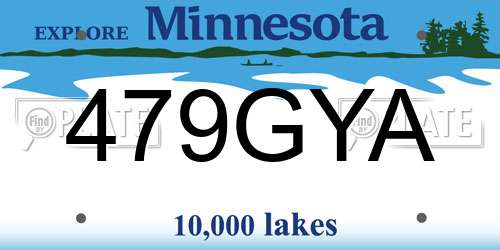 479GYA Minnesota License Plate