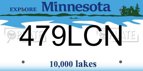 479LCN Minnesota License Plate