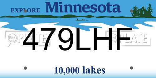 479LHF Minnesota License Plate