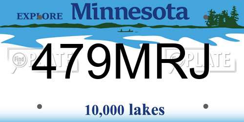 479MRJ Minnesota License Plate