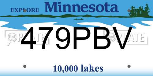 479PBV Minnesota License Plate