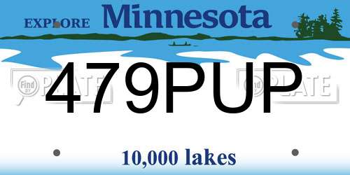 479PUP Minnesota License Plate