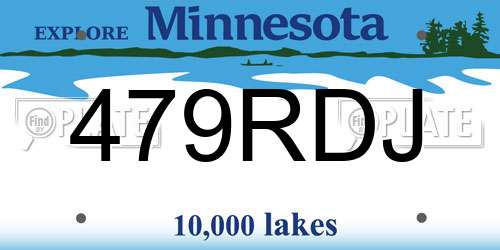 479RDJ Minnesota License Plate