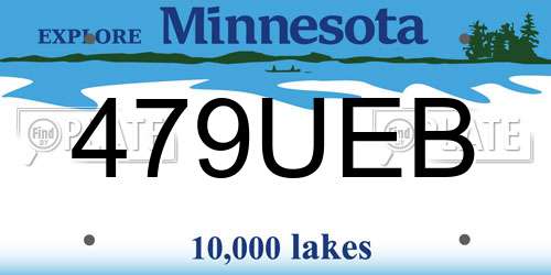 479UEB Minnesota License Plate