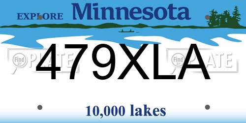 479XLA Minnesota License Plate
