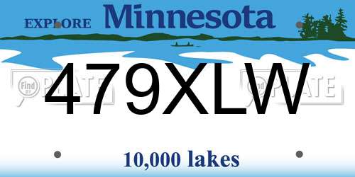 479XLW Minnesota License Plate