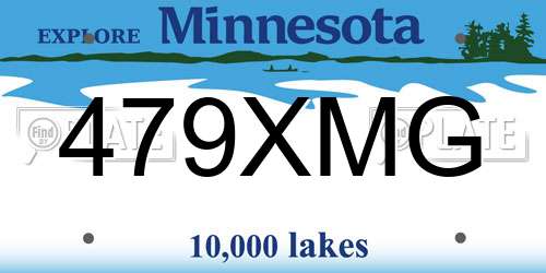 479XMG Minnesota License Plate