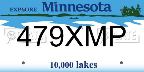 479XMP Minnesota License Plate