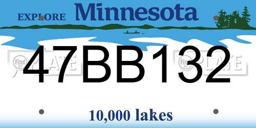 47BB132 Minnesota License Plate