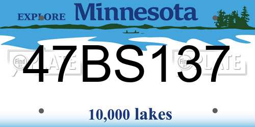 47BS137 Minnesota License Plate