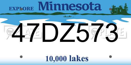 47DZ573 Minnesota License Plate