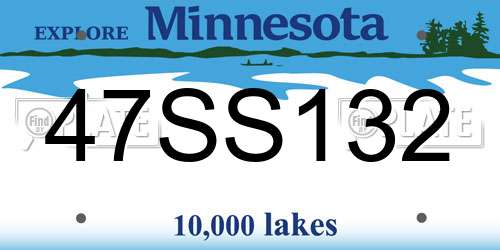 47SS132 Minnesota License Plate