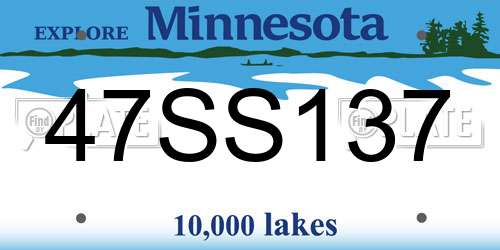47SS137 Minnesota License Plate