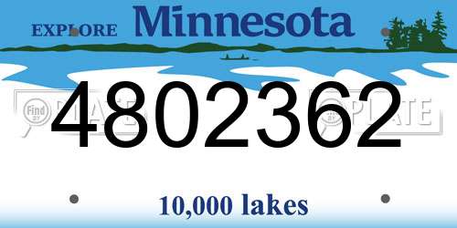 4802362 Minnesota License Plate