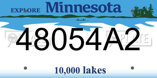48054A2 Minnesota License Plate