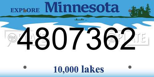 4807362 Minnesota License Plate