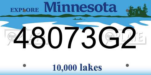 48073G2 Minnesota License Plate