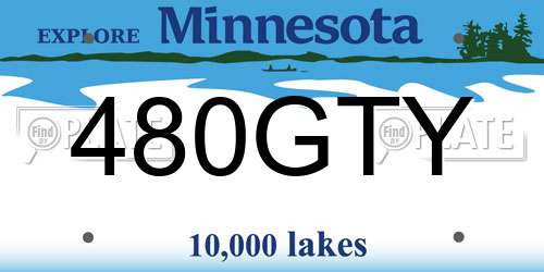 480GTY Minnesota License Plate