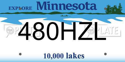 480HZL Minnesota License Plate