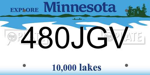 480JGV Minnesota License Plate