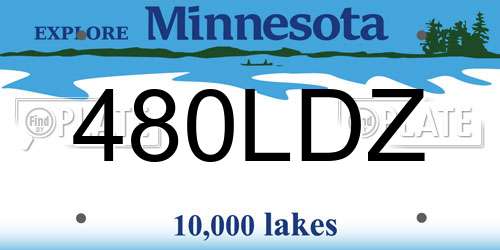 480LDZ Minnesota License Plate