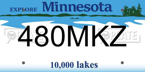480MKZ Minnesota License Plate