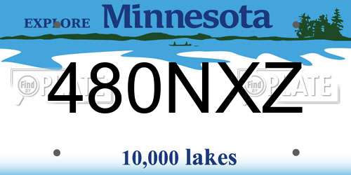 480NXZ Minnesota License Plate