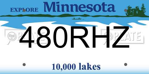 480RHZ Minnesota License Plate