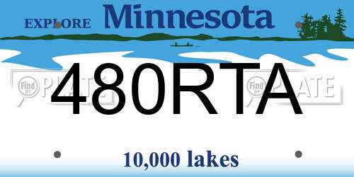 480RTA Minnesota License Plate