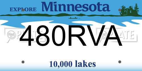480RVA Minnesota License Plate