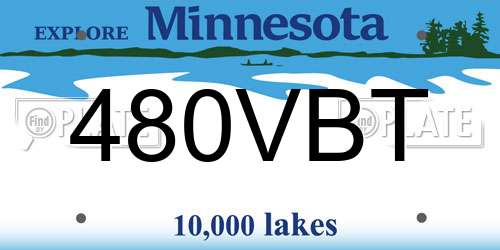 480VBT Minnesota License Plate